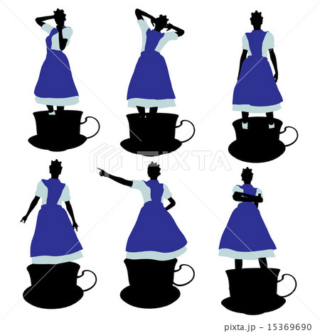 African American Alice In Wonderland Silhouette Illustration 15369690