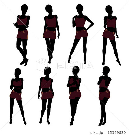 African American Woman Lingerie Silhouette 15369820