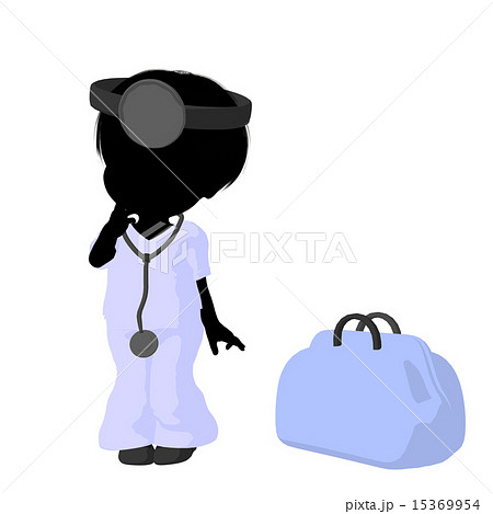 Little Doctor Girl Illustration Silhouette Little Doctor Girl Illustration Silhouette 15369954