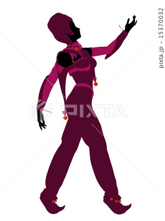 Girl Joker Illustration Silhouetteのイラスト素材
