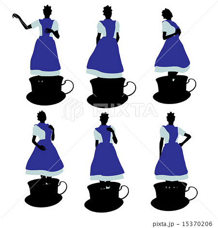 African American Alice In Wonderland Silhouette のイラスト素材