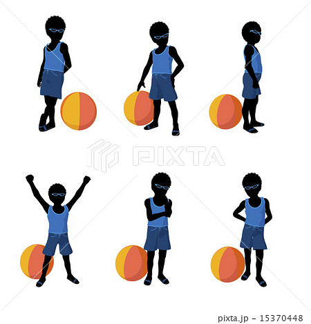 African American Beach Boy Silhouette Illustration African American Beach Boy Silhouette Illustration 15370448