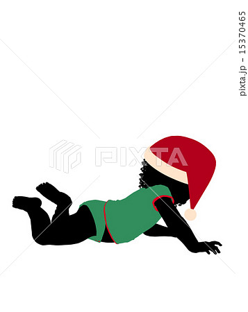 African American Female Christmas Toddler Illustration Silhouette 15370465