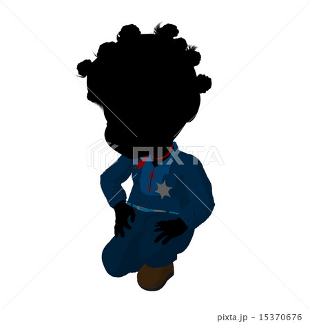 Little African American Cow Girl Illustration 15370676