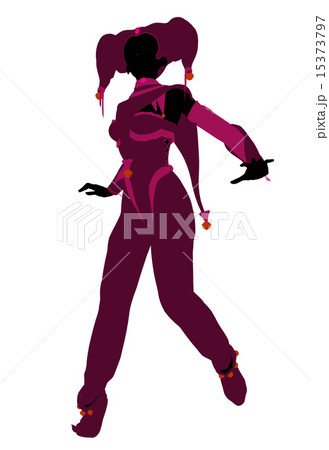 Girl Joker Illustration Silhouetteのイラスト素材