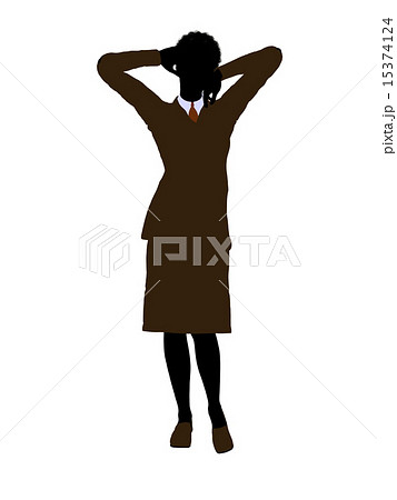 African American Female Office Illustration Silhouette 15374124