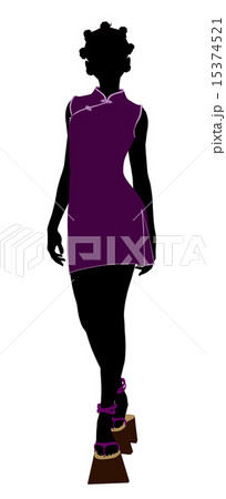 African American Geisha Girl Illustration Silhouette African American Geisha Girl Illustration Silhouette 15374521