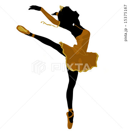 African American Ballerina Illustration Silhouette African American Ballerina Illustration Silhouette 15375167