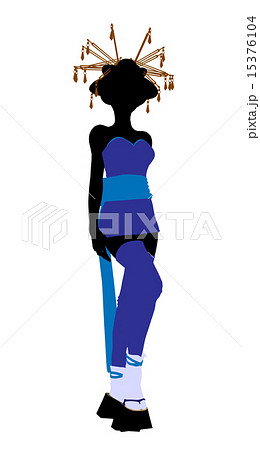 Geisha Girl Illustration Silhouette 15376104