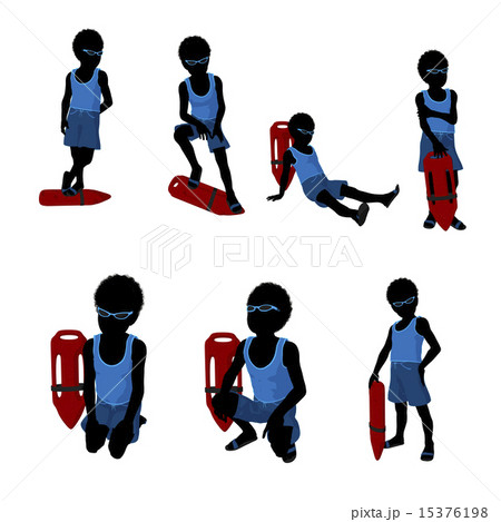 African American Beach Boy Silhouette Illustration African American Beach Boy Silhouette Illustration 15376198
