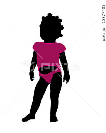 African American Female Infant Toddler Illustration Silhouette 15377405