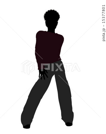 African American Male Teenager Illustration Silhouette 15377801