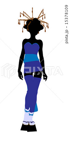 Geisha Girl Illustration Silhouette Geisha Girl Illustration Silhouette 15378109