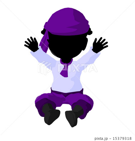 Little African American Pirate Girl Illustration Silhouette Little African American Pirate Girl Illustration Silhouette 15379318