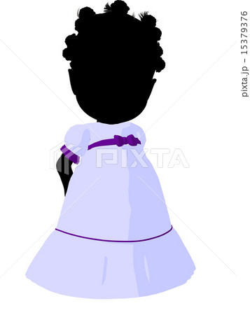 Little African American Romance Girl Illustration Silhouette Little African American Romance Girl Illustration Silhouette 15379376