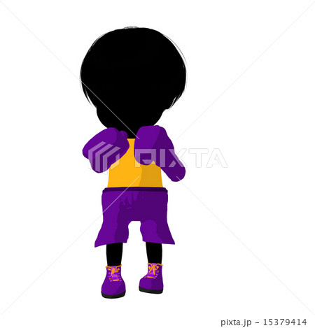 Little Boxer Girl Illustration Silhouette 15379414