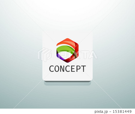 Abstract logo design, wave shape hexagon 15381449