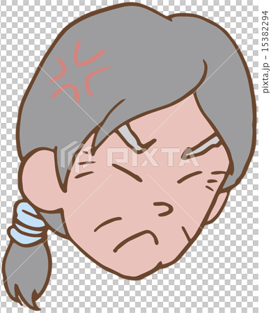 高年女性の怒り顔 高年女性の怒り顔 15382294