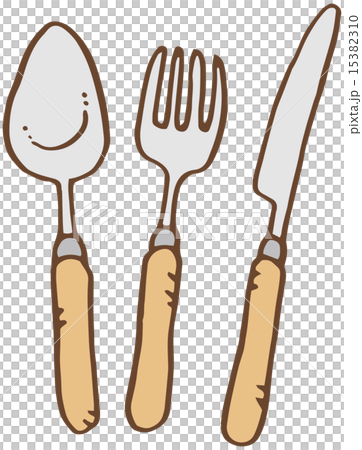 スプーンとナイフとフォークのイラスト素材