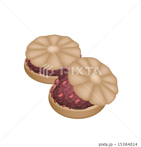 Japanese Sweet Of Two Monaka Crisp Wafersのイラスト素材