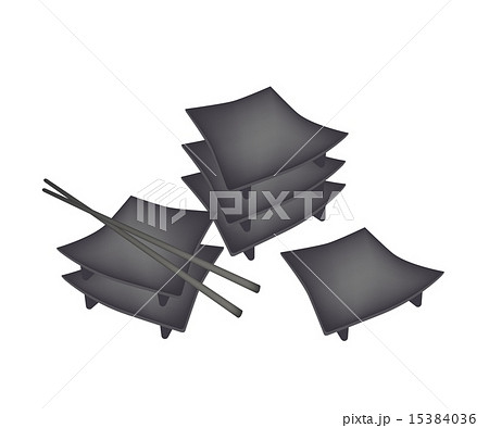 Set of Geta Plate or Wooden Sushi Board Set of Geta Plate or Wooden Sushi Board 15384036