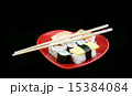 Sushi on a Black Background with chopsticks 15384084