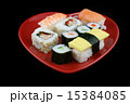Sushi on a Black Background with chopsticks 15384085