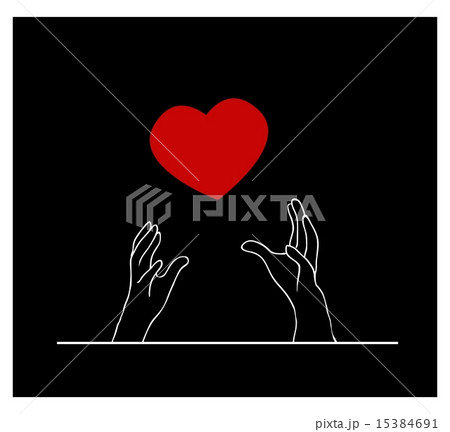 A Lovely Red Heart Falling From Hands 15384691