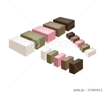 Set of Uiro or Traditional Japanese Steamed Cake Set of Uiro or Traditional Japanese Steamed Cake 15384911