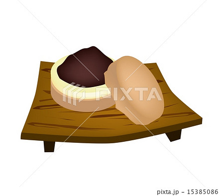 Imagawayaki or Red Bean Pancake on Geta Plate Imagawayaki or Red Bean Pancake on Geta Plate 15385086