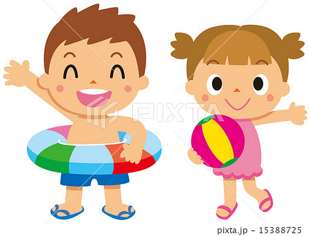 水遊びのイラスト素材