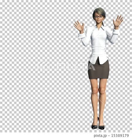 揮舞著雙手的女商人 15389179