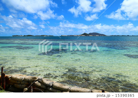 カネオヘ湾沖ココナッツ・アイランドから天使の海の眺め 15390365