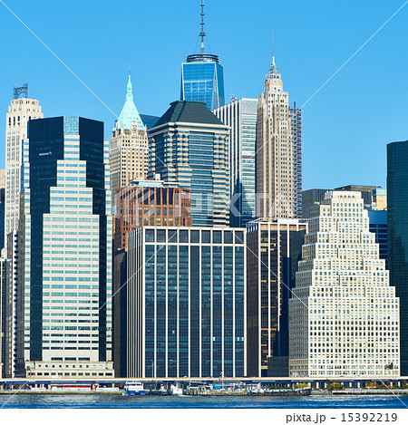 Lower Manhattan skyline view from Brooklyn 15392219
