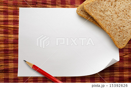 Blank paper with bread 15392626