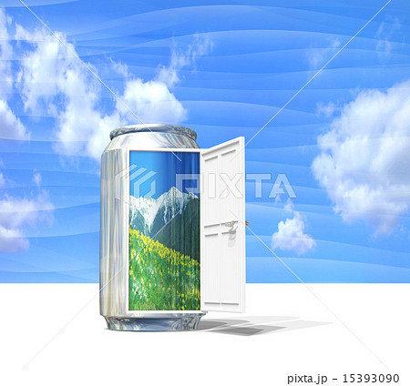 アルミ缶の中にあるアルプスの風景 15393090