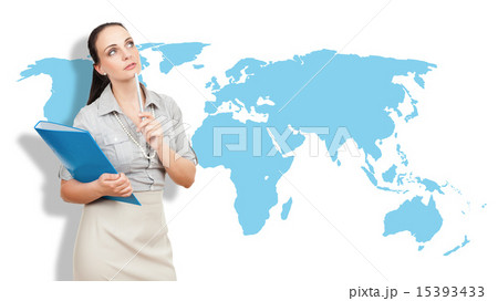 business woman with a blue folder business woman with a blue folder 15393433