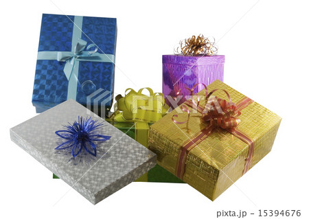 Color gift boxes isolated on the white Color gift boxes isolated on the white 15394676
