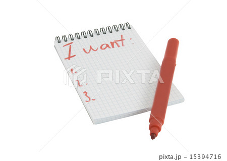 Red marker and notebook isolated over white Red marker and notebook isolated over white 15394716