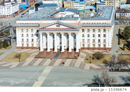 Bird eye view on Tyumen region government. Russia Bird eye view on Tyumen region government. Russia 15396674