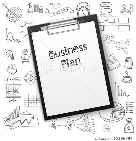 business plan on tablet with paper and hand draw icon business plan on tablet with paper and hand draw icon 15396794
