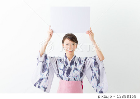 浴衣を着た女性 ホワイトボード 浴衣を着た女性 ホワイトボード 15398159