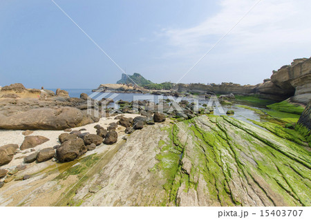 Natural landscape in Yehliu Geopark, Taiwan. 15403707