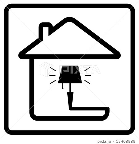lamp on home. icon from the set line style lamp on home. icon from the set line style 15403939