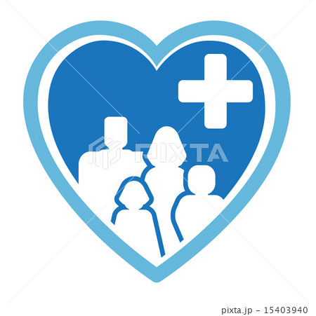 medicine icon with family on heart 15403940