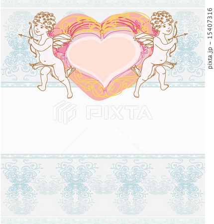 happy valentine's day card with cupid 15407316