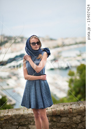 woman on Le Suquet hill in Cannes 15407424