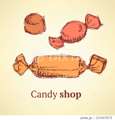 Sketch candies set in vintage style 15407973