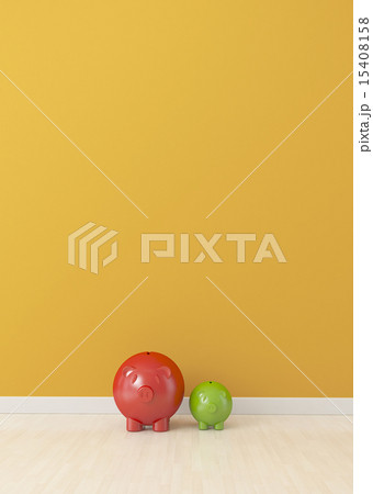big and small piggy on floor 15408158