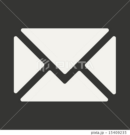 Flat in black and white mobile application envelope Flat in black and white mobile application envelope 15409235